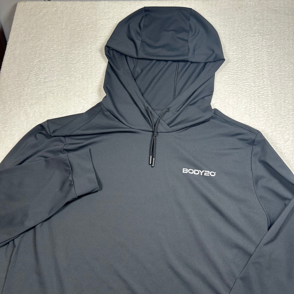Rhone Essentials Hoodie Body20 Logo Activewear Men XL Black Long Sleeve Pullover
